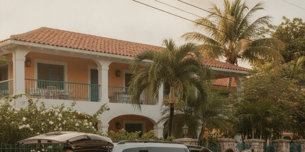 Seven-seater minivan rental with a family loading luggage in San Juan — Car Rental San Juan